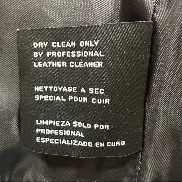 Michael Kors Genuine Leather Black Moto Jacket Biker S/P Small Petite Zipper - Picture 11 of 16